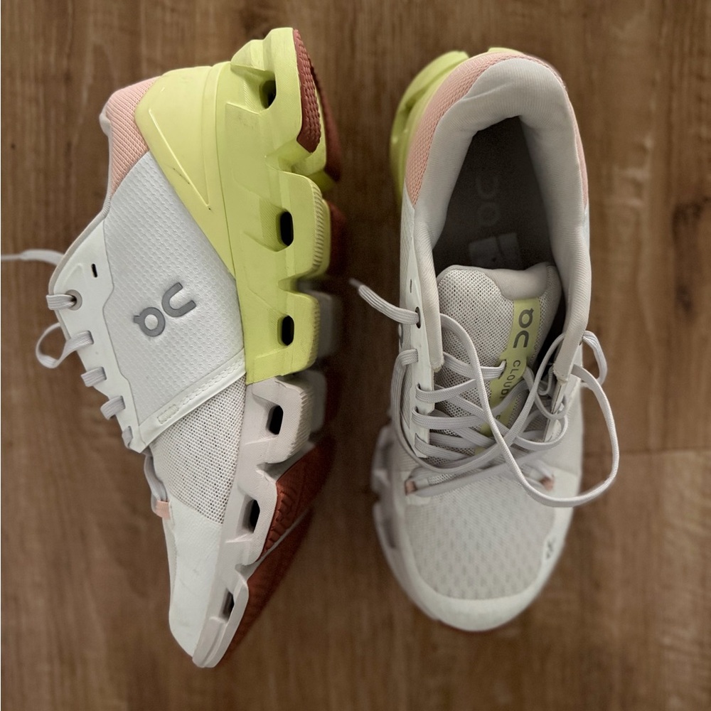 On Cloud Athletic Shoes for Women - White, Lime & Pink